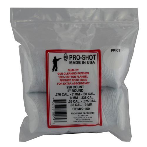 Buy Pro-Shot Patch for .270-.38 caliber rifles, 2" size, pack of 250 at the best prices only on utfirearms.com