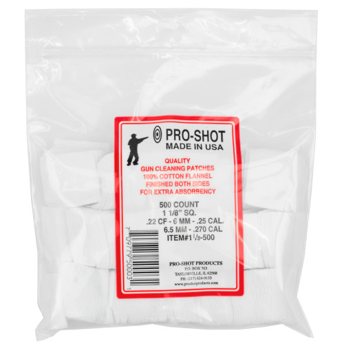 Buy Pro-Shot Patch for .22-.270 caliber rifles, square shape, 500 count at the best prices only on utfirearms.com
