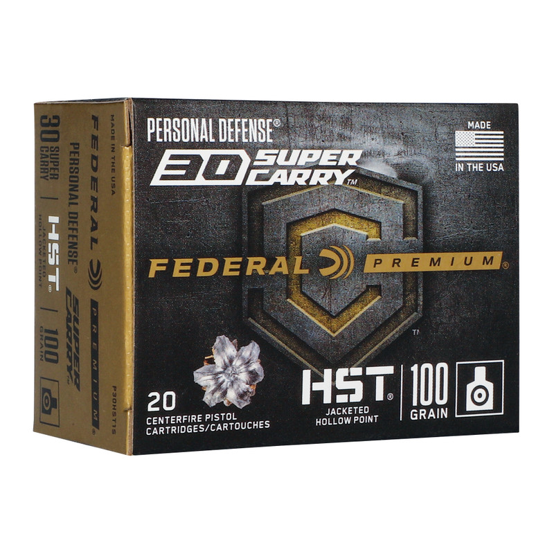 Buy Federal Premium HST | 30 Super Carry | 100Gr | Jacketed Hollow Point | Handgun ammo at the best prices only on utfirearms.com