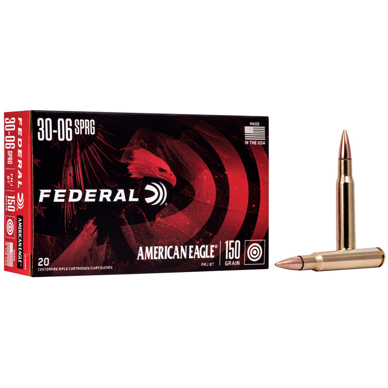 Buy Federal American Eagle .30-06 150gr FMJBT 20/500 Rounds Ammunition at the best prices only on utfirearms.com