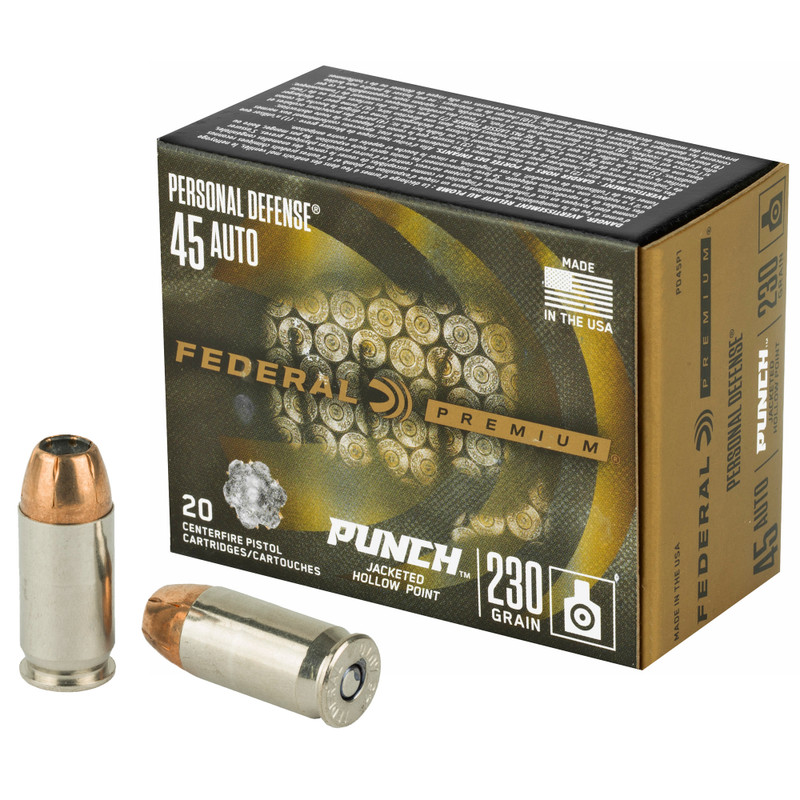 Buy Federal Premium Punch | 45 ACP | 230Gr | Jacketed Hollow Point | Handgun ammo at the best prices only on utfirearms.com