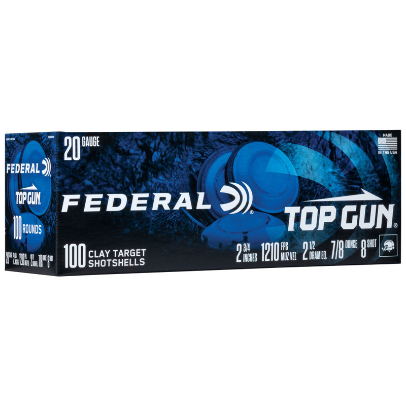 Top Gun | 20 Gauge 2.75" | #8 | Lead | 100 Rds/bx | Shot Shell Ammo