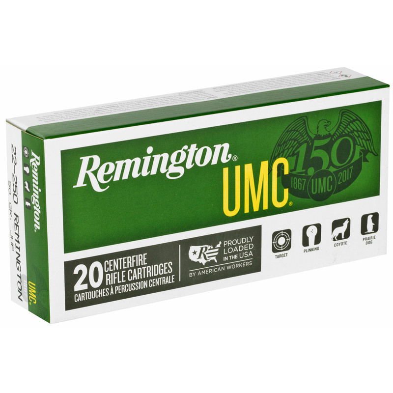 UMC | 22-250 Remington | 50Gr | Hollow Point | 20 Rds/bx | Rifle Ammo