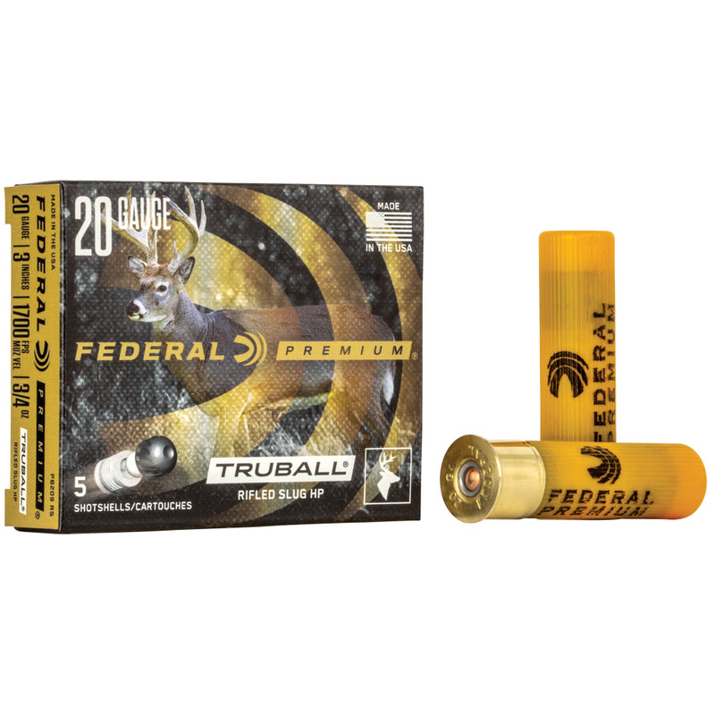 Federal Premium Vital Shok | 20 Gauge 3" |  | Slug | 5 Rds/bx | Shot Shell Ammo