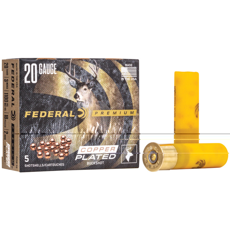 Federal Premium Vital Shok | 20 Gauge 3" | 2 Buck | Buckshot | 5 Rds/bx | Shot Shell Ammo