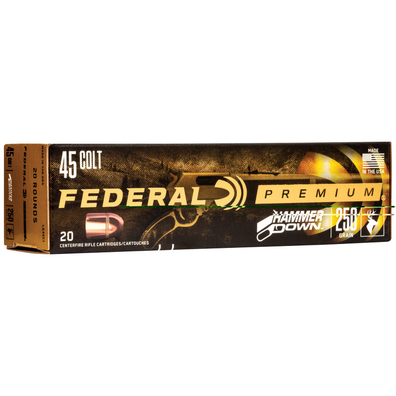 Federal Premium Hammer Down | 45 Long Colt | 250Gr | Bonded Hollow Point | 20 Rds/bx | Rifle Ammo