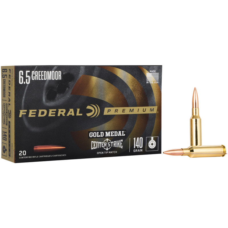 Federal Premium Gold Medal | 6.5 Creedmoor | 140Gr | Open Tip Match | 20 Rds/bx | Rifle Ammo