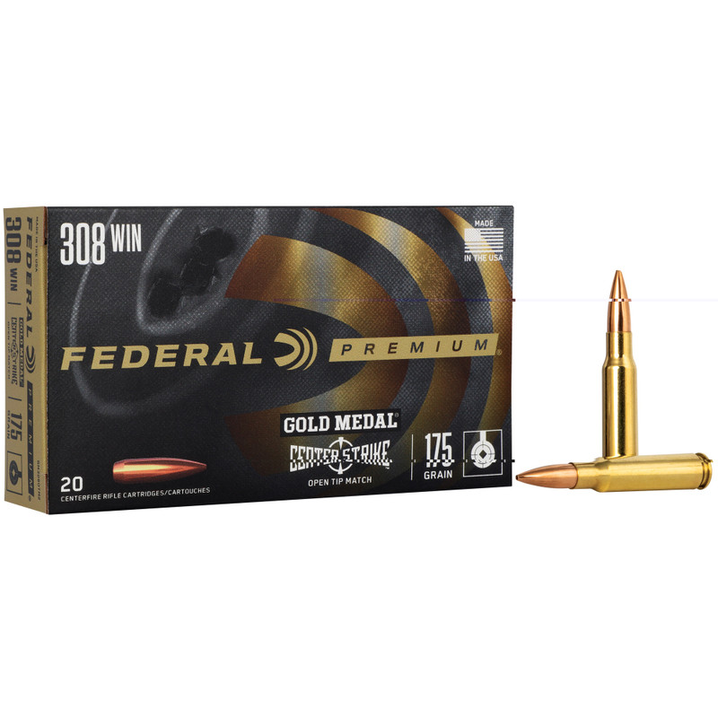 Federal Premium Gold Medal | 308 Winchester | 175Gr | Open Tip Match | 20 Rds/bx | Rifle Ammo