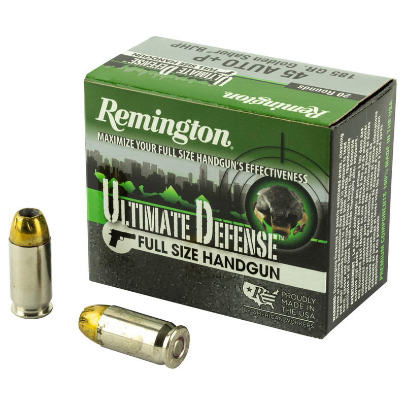 Ultimate Defense | 45 ACP | 185Gr | Brass Jacketed Hollow Point | 20 Rds/bx | Handgun Ammo