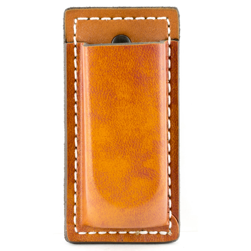 Secure Single Magazine Pouch| Fits Double Stack 9MM/40| Ambidextrous| Tan Leather