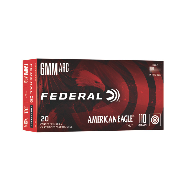 Federal American Eagle 6MM ARC 110gr Total Metal Jacket Rifle Ammo - 20rd Box
