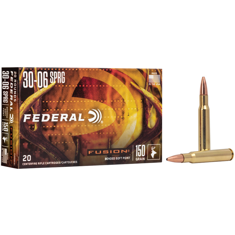Federal Fusion 30-06 Springfield 150gr Solid Base Rifle Ammo - 20rd Box