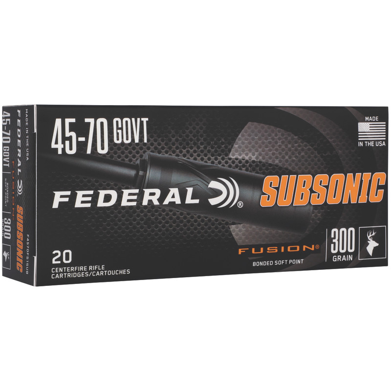 Federal Fusion 45-70 Government 300gr Solid Base Rifle Ammo - 20rd Box - Image 2
