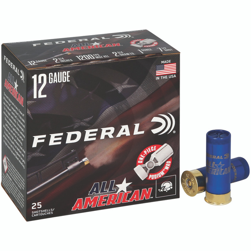 Federal All American 12 Gauge 2.75 in #7.5 Shot Partition Shotgun Ammo - 25rd Box 1oz - Image 2