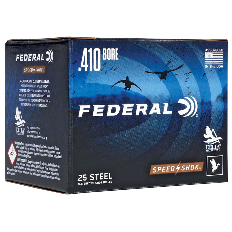 Federal Speed-Shok 410 Bore 3 in #6 Shot Steel Shot Shotgun Ammo - 25rd Box