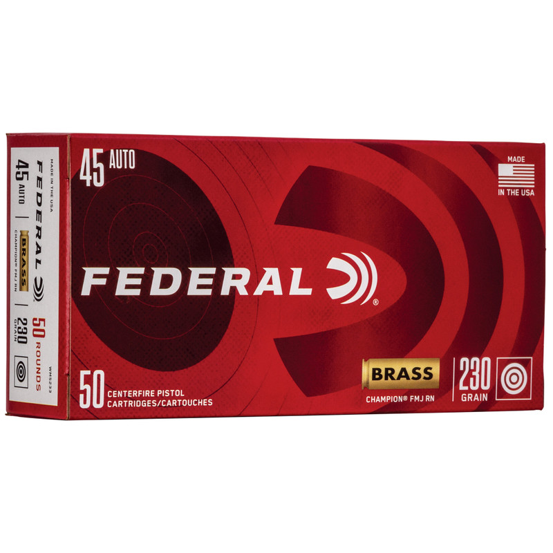 Federal Champion 45 ACP 230gr Full Metal Jacket Handgun Ammo - 50rd Box