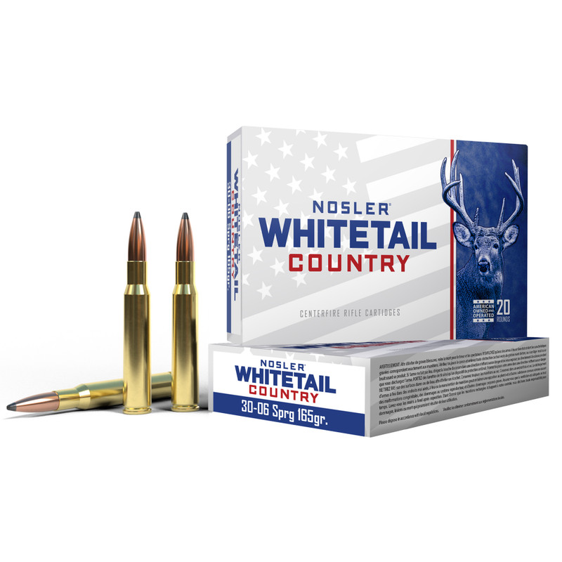 NOSLER Whitetail Country 30-06 Springfield 165gr Solid Base Rifle Ammo - 20rd Box