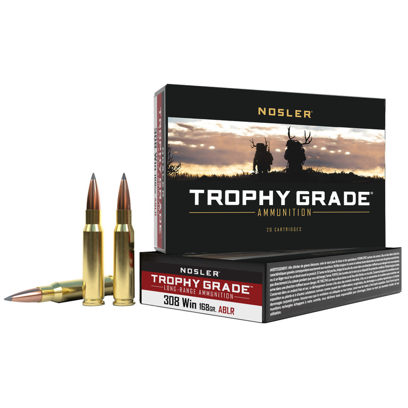 NOSLER Trophy Grade 308 Winchester 168gr AccuBond Rifle Ammo - 20rd Box