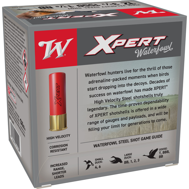 Winchester Ammunition Xpert HI-Velocity Steel 12 Gauge 3.5 in BB Steel Shot Shotgun Ammo - 25rd Box - Image 2