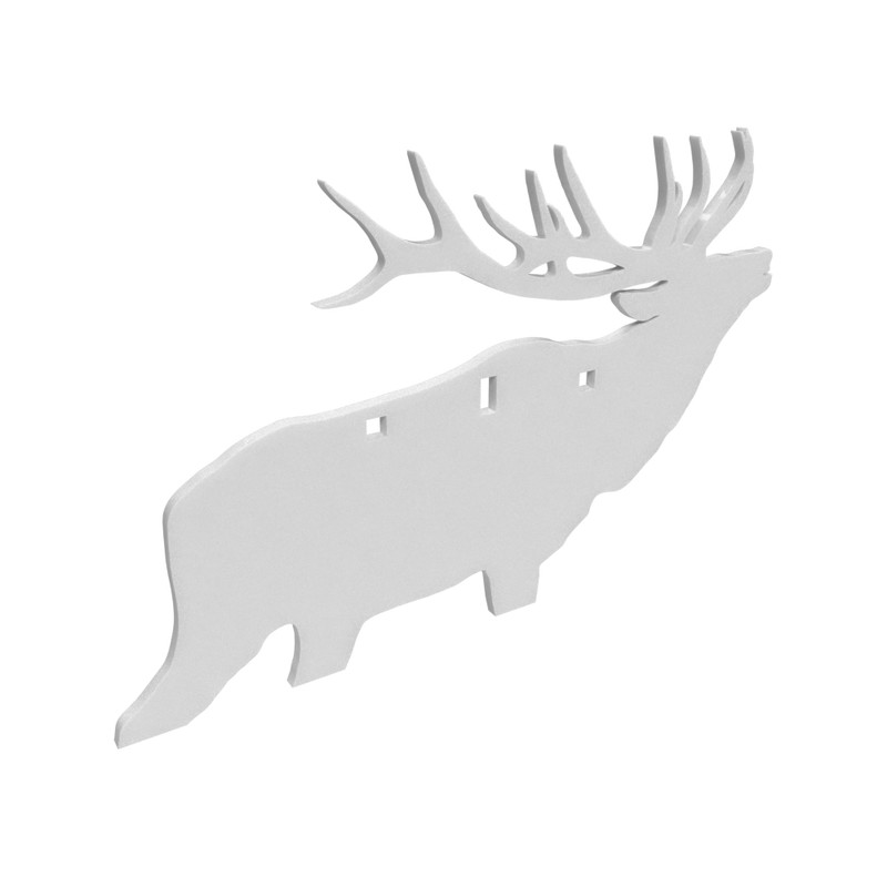 Birchwood Casey AR500 Gong Target 3/8 in Silhouette Elk White