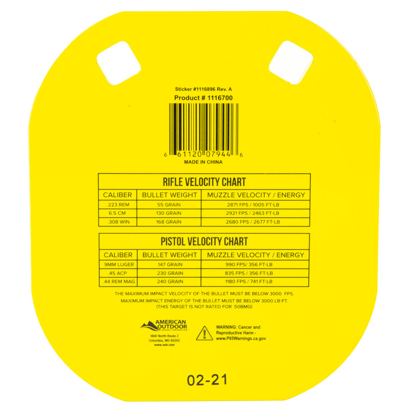 Caldwell Ar500 5" Yellow Target - Image 2