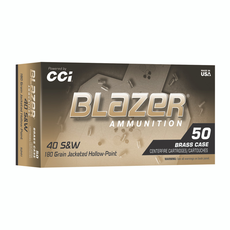 Blazer Ammunition Brass Hollow Point 40 S&W 180gr Hollow Point Handgun Ammo - 50rd Box