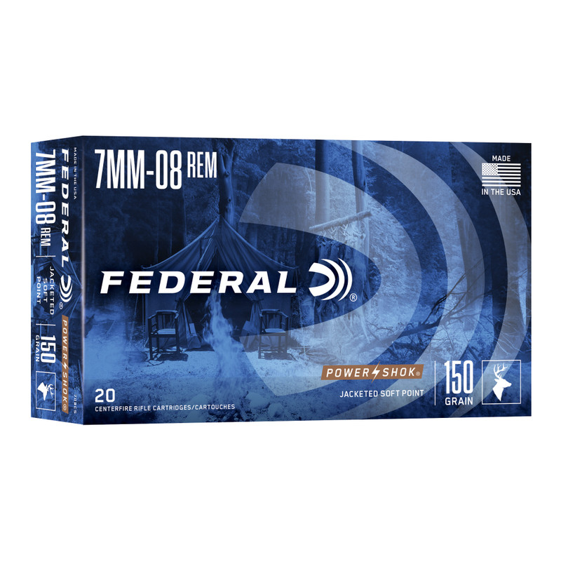 Federal PowerShok 7MM-08 150gr Solid Base Rifle Ammo - 20rd Box
