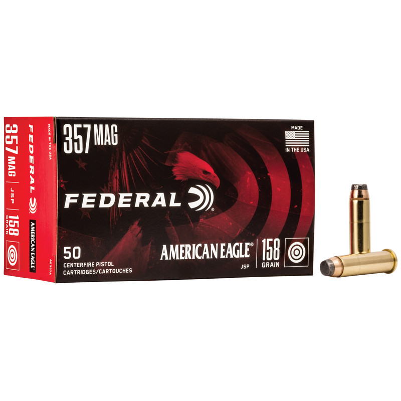 Federal American Eagle 357 Magnum 158gr Jacketed Soft Point Handgun Ammo - 50rd Box