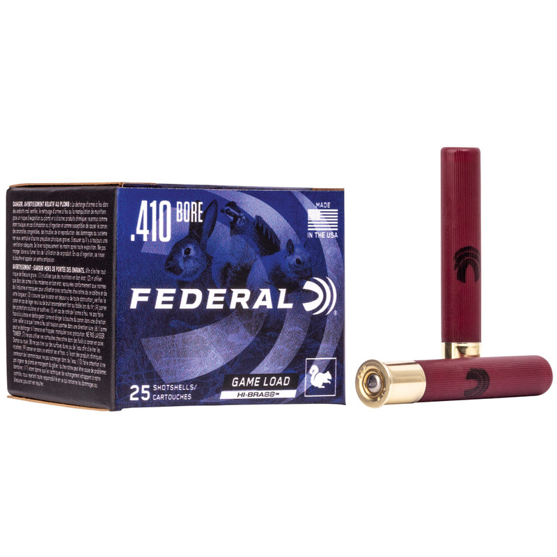 Federal GameShok 410 Bore 3 in #4 Shot Shotshell Shotgun Ammo - 25rd Box
