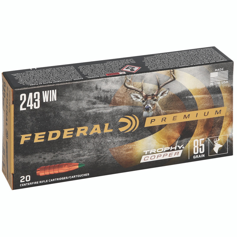 Federal Premium 243 Winchester 85gr Copper Rifle Ammo - 20rd Box