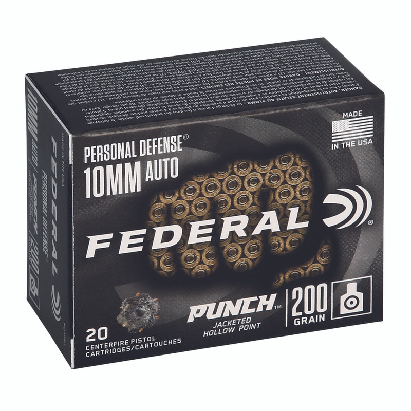Federal Premium 10mm 200gr Hollow Point Handgun Ammo - 20rd Box