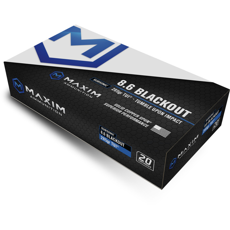 Maxim Defense Industries SBA Short Barrel Ammunition 8.6 Blackout 235gr Copper Rifle Ammo - 20rd Box