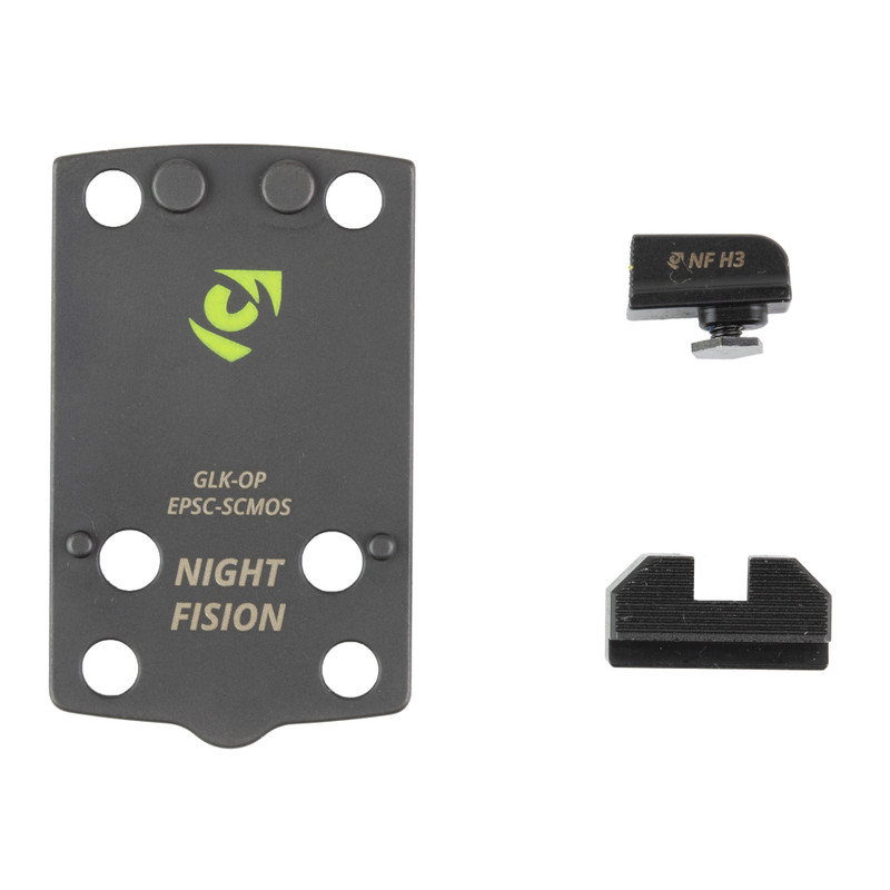 Night Fision Optic Plate + Backup Sight Combo Sights for Glock 48/43X Eps Carry G43x