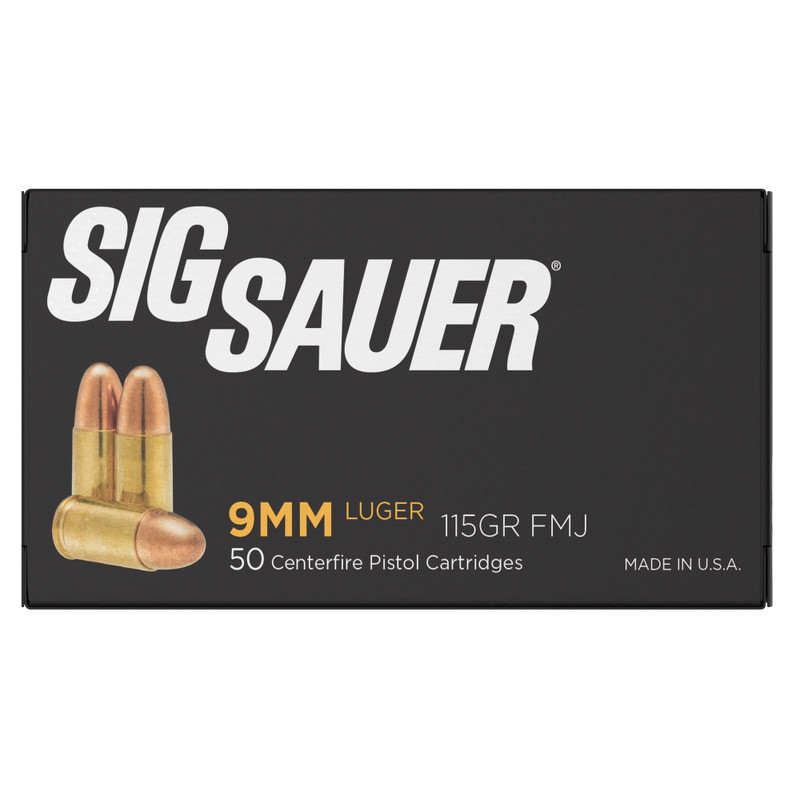 Sig Sauer Elite Performance 9mm 115gr Full Metal Jacket Handgun Ammo - 50rd Box - Image 2