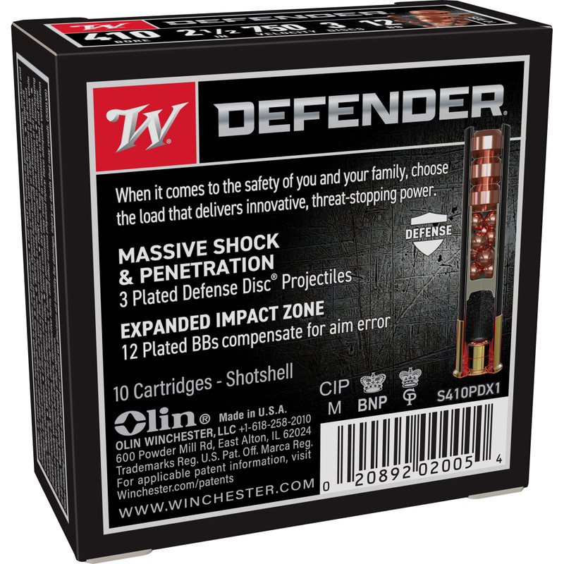Winchester Ammunition PDX1 Defender 410 Bore 2.5 in Buckshot Shotgun Ammo - 10rd Box - Image 2