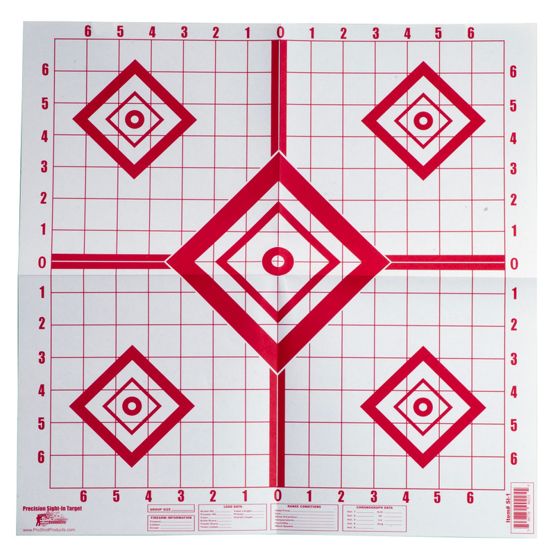 Pro-Shot Sight In Paper Targets - 16in x 16in Red Grid, 10 Pack - additional view 2