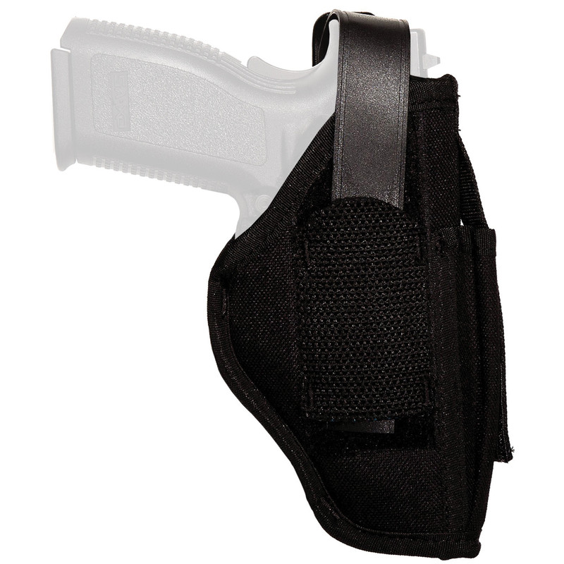 Uncle Mike's Ambidextrous Hip Holster with Mag Pouch - Size 15, Large Auto 4.5in, Black Kodra Nylon