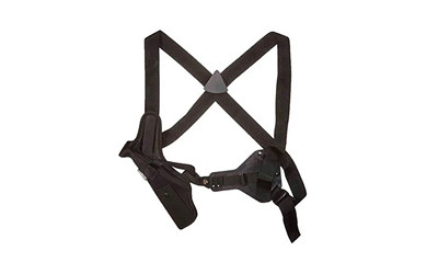 Uncle Mike's Vertical Shoulder Holster - Size 4, Large Revolver 8.5in, Right Hand, Black Kodra Nylon
