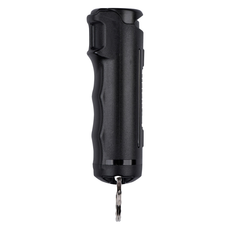 Sabre Flip Top Pepper Gel - 0.54oz, Finger Grip and Key Ring, Black