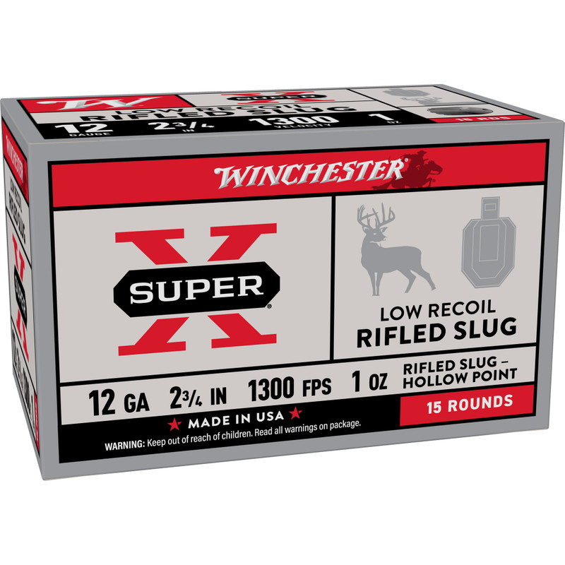 Winchester Super-X 12ga 2.75" Rifled Slug Ammo 15rd - View 1