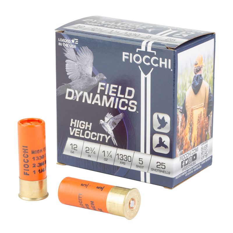 Fiocchi High Velocity 12ga 2.75" #5 Shotshell Ammo 25rd - View 1