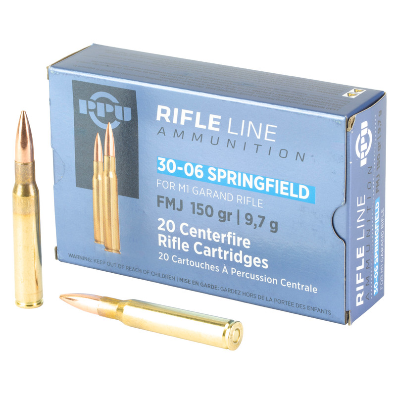 PPU Standard Rifle 30-06 Springfield 150gr FMJ Ammo 20rd - View 1