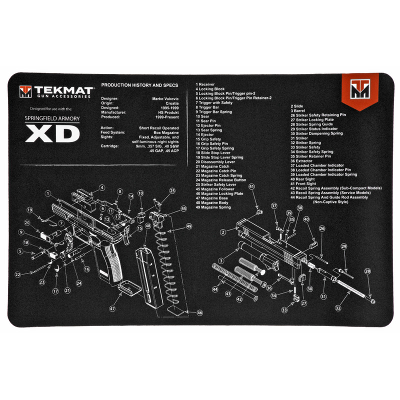 Buy Tekmat Pistol Mat Springfield XD, Black at the best prices only on utfirearms.com