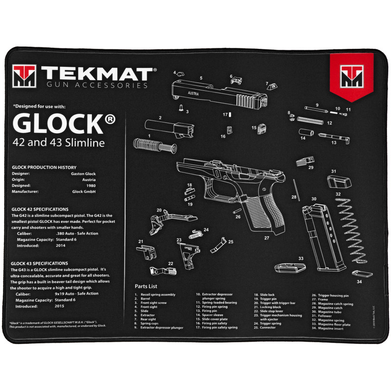 Buy Tekmat Ultra Pistol Mat for Glock 42/43 at the best prices only on utfirearms.com