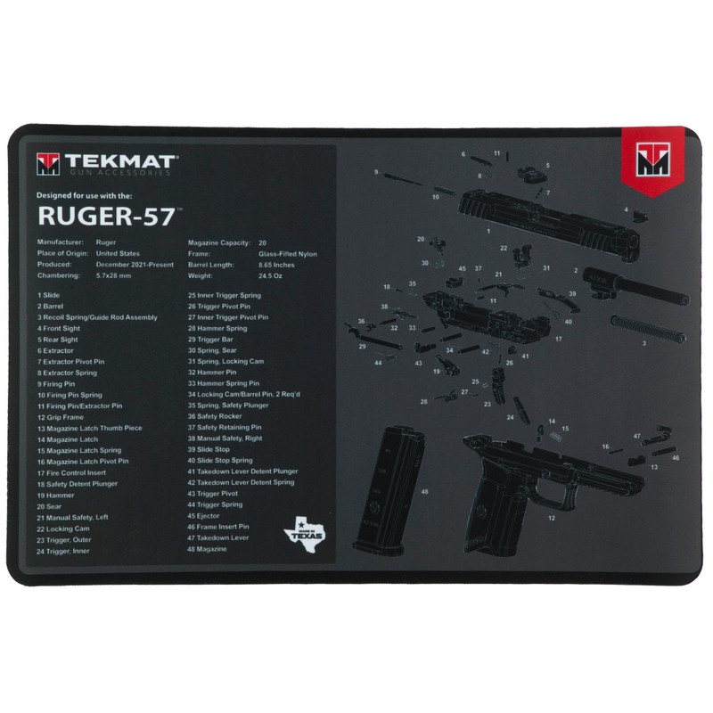 Buy TekMat Pistol Mat for Ruger 57 Black at the best prices only on utfirearms.com