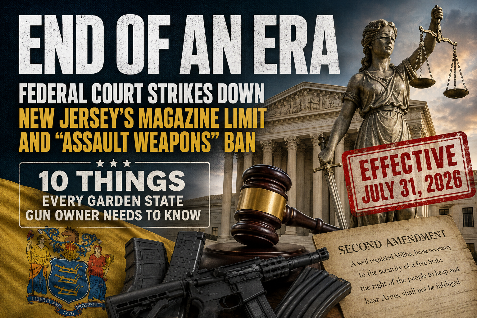 END OF AN ERA: Federal Court Strikes Down New Jersey's Magazine Limit and "Assault Weapons" Ban — 10 Things Every Garden State Gun Owner Needs to Know