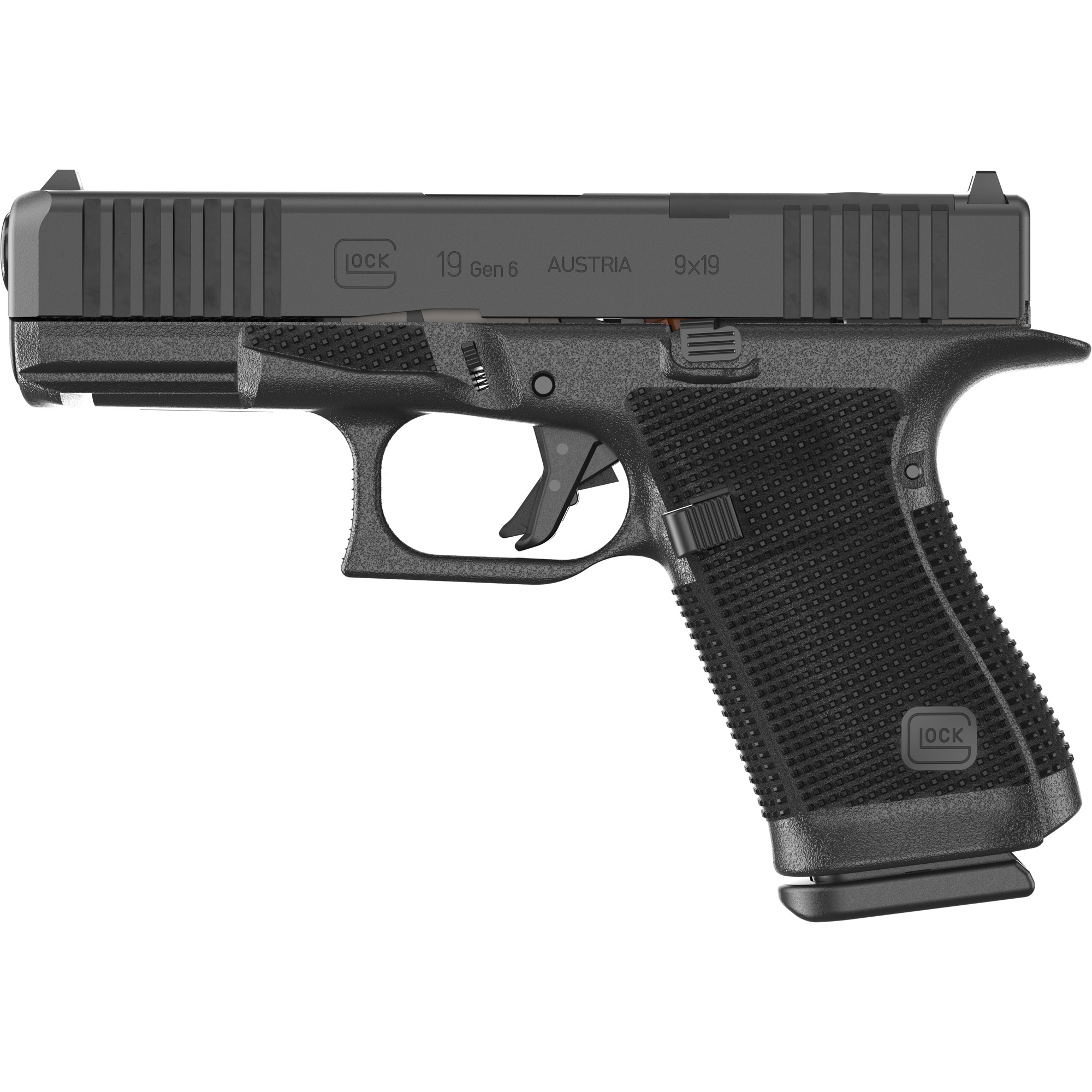 Glock 19 Gen6 9mm compact pistol, 4.02 inch barrel