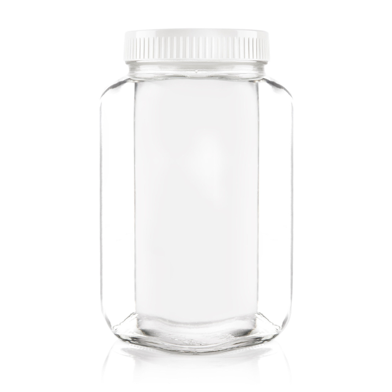 1.8Ltr Flint Glass Square Food Jar with 101mm Screw Cap Plasdene GlassPak Pty Ltd