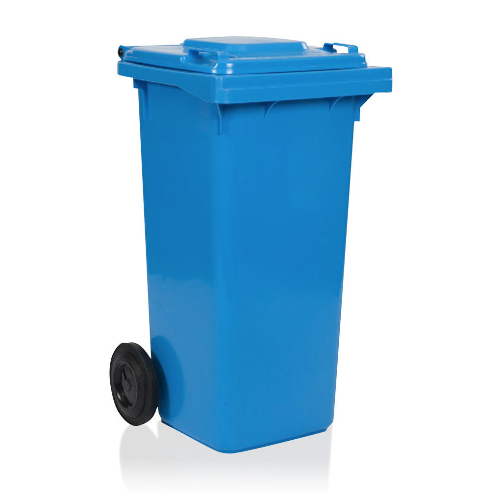 120Ltr Blue Plastic Mobile Garbage Bin - Plasdene Glass-Pak Pty Ltd