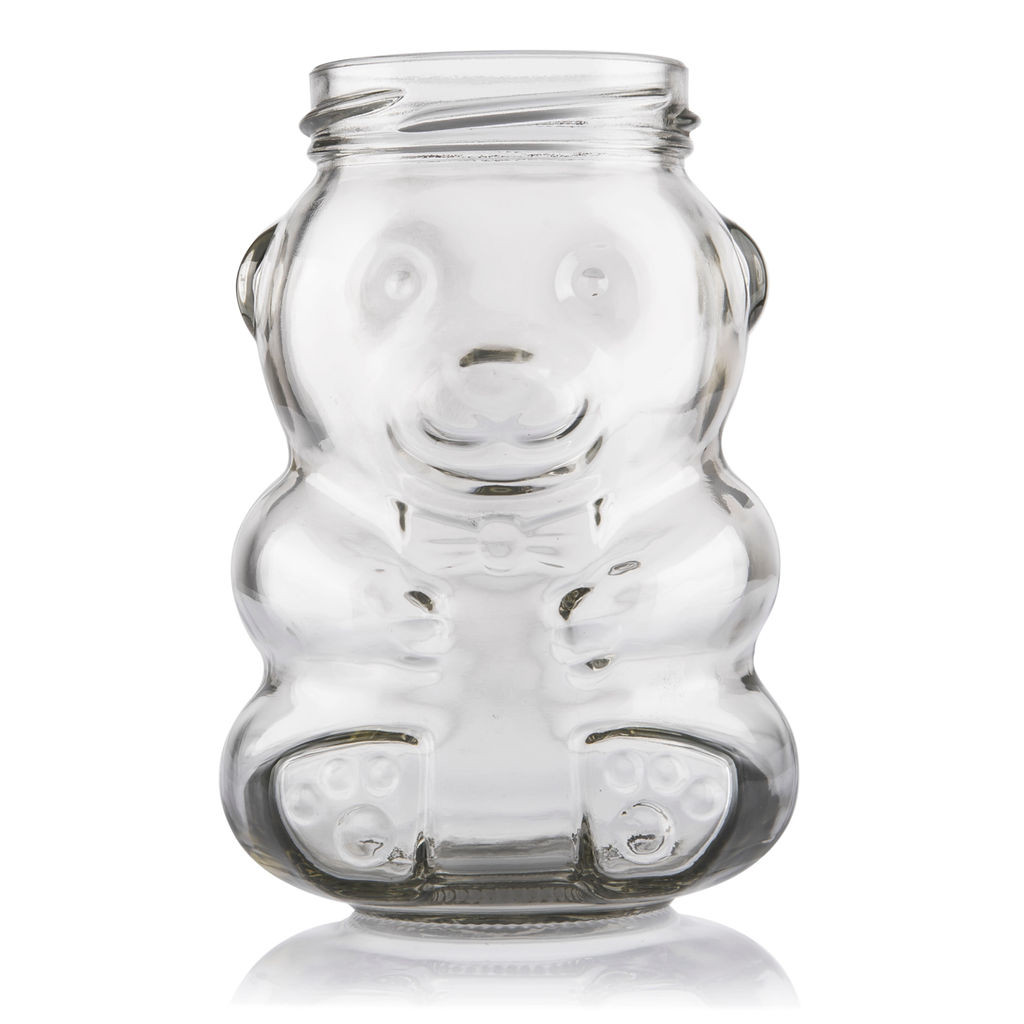 280ml Flint Glass Honey Bear Jar 58mm Twist Finish Plasdene GlassPak